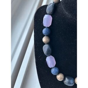 Chunky Talbots Purple & Blue Chunky Stone Necklace